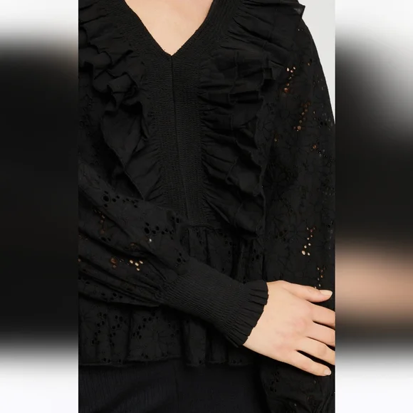 Y.A.S Yasmilda Black Ruffle Blouse - Picture 5 of 11